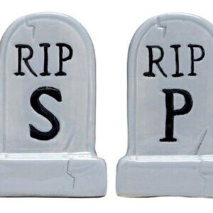 Sourpuss salt and pepper RIP tombstone shaker